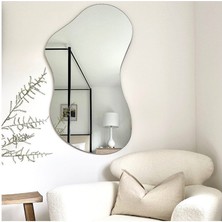 60  cm  Asimetrik Duvar Dekorasyon Aynası - Konsol Üstü Salon Dekorasyon AYNASI-411
