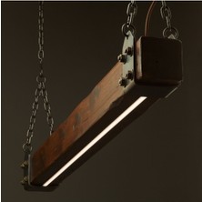 160  cm  Modern Tasarımlı Dekoratif Aydınlatma Avizesi -Doğal Masif Ahşap Iç Mekan Aydınlatması