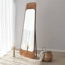 150  cm  Asimetrik Dekoratif Duvar Boy Aynası-Doğal Ahşap Masif ÇERÇEVELI(ÖZELLEŞTIRILEBILIR)-237