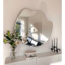 80  cm  Asimetrik Duvar Dekorasyon Aynası - Konsol Üstü Salon Dekorasyon AYNASI-445