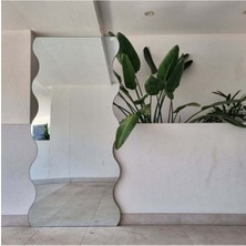 190 x 90 Dalgalı Boy Aynası - Büyük Boy Dalga Desenli Boy Aynası - Kıvrımlı Çerçevesiz Dev Boy Aynası