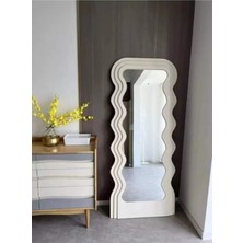 90  cm  Dalga Desenli Dekoratif Duvar Boy Aynası