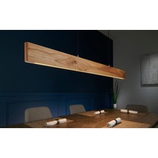 160  cm  Modern Tasarımlı Dekoratif Aydınlatma Avizesi -Doğal Masif Ahşap Iç Mekan Aydınlatması