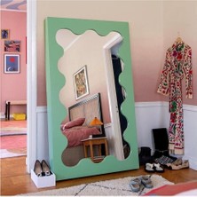200  cm  Dalga Desenli Dekoratif Duvar Boy Aynası