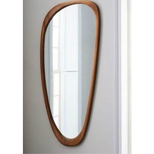 160  cm  Asimetrik Dekoratif Duvar Boy Aynası-Doğal Ahşap Masif Çerçeveli(Özelleştirilebilir)-5