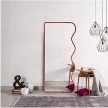 90  cm  Dalga Desenli Dekoratif Duvar Boy Aynası