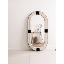 Hasır Halat Çerçeveli Oval Boy Aynası - 140 x 70  cm  (1)