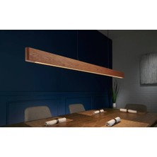 200  cm  Modern Tasarımlı Dekoratif Aydınlatma Avizesi -Doğal Masif Ahşap Iç Mekan Aydınlatması