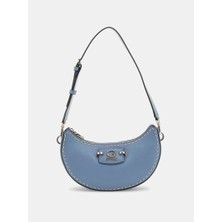 Guess Kadın Mavi Nastra Üstten Fermuarlı Omuz Çantası