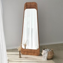 200  cm  Asimetrik Dekoratif Duvar Boy Aynası-Doğal Ahşap Masif ÇERÇEVELI(ÖZELLEŞTIRILEBILIR)-254