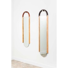 150  cm  Dekoratif Özel Üretim Duvar Boy Aynası-Doğal Ahşap Masif ÇERÇEVELI(ÖZELLEŞTIRILEBILIR)-347