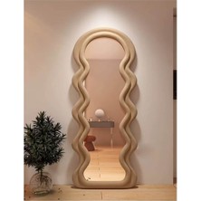 180  cm  Dalga Desenli Dekoratif Duvar Boy Aynası