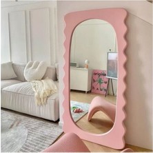 200  cm  Dalga Desenli Dekoratif Duvar Boy Aynası