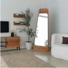 150  cm  Asimetrik Dekoratif Duvar Boy Aynası-Doğal Ahşap Masif ÇERÇEVELI(ÖZELLEŞTIRILEBILIR)-204