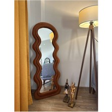 Dalga Desenli Kumaş Çerçeveli Boy Aynası - 180 x 70  cm