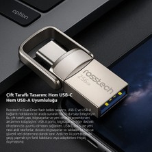 Rosstech Extra Dual Drive 256GB USB 3.2 Gen1 To Type-C 150MB-SN Flash Bellek