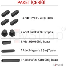NovStrap Apple MacBook Pro 16-14-13 inc Macbook Air 15-13-13.6 inç ile Uyumlu Toz Koruma Tıpası Seti