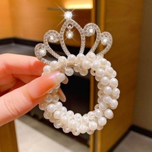 Efna Store Zirkon Cinderella Yeni Trend Prenses Toka,incili Sallantılı Taşlı Atkuyruğu,topuz Çocuk Lastik Toka