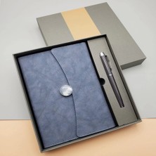 Çizgili Defter ve Metal Kalem Seti