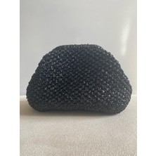 Handmade Parlak Siyah El Çantası