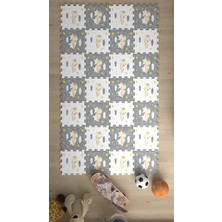 Dijital Baskılı Ayıcık-Yıldız-Bulut Desenli  Çocuk/bebek Odası Yapboz  Puzzle Japon Halı