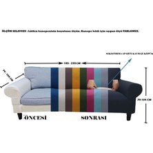 Süet Detaylı Angora Kumaş 2 Adet Üçlü & Çekyat- 2 Adet Tekli Set Koltuk Kılıfı