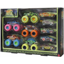 Hot Wheels Monster Trucks Karanlıkta Parlayan Araçlar 10 cm Renkli Metal Set - Mattel