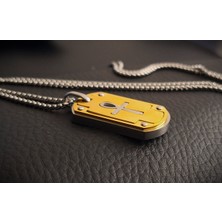 Altın Renk Paslanmaz Çelik Künye Model Antik Mısır Nil Anahtarı Ankh Kolye / 65 cm Zincirli