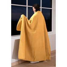 Verra Home Pamuk Battaniye Tek Kişilik Tv Battaniyesi 130X170CM Hardal