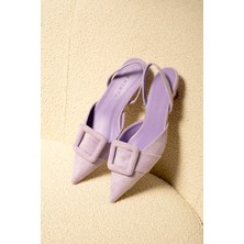 Nicole Lila Süet Tokalı Kadıntopuklu Ayakkabı