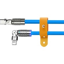 Sprange Apple iPhone 6s Smc-Cl 3.1A Süper Hızlı Şarj Üç Katmanlı 180° Döner Başlık Type-C Lightning Kablo