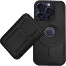 IPHONE 16 Promax Için Magsafe Cüzdanlı Mıknatıslı Lüks Deri Kılıf