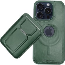 IPHONE 16 Için Magsafe Cüzdanlı Mıknatıslı Lüks Deri Kılıf