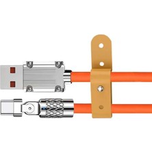 Sprange Samsung Galaxy S10 Smc-T 3.1A Süper Hızlı Şarj Üç Katmanlı 180° Döner Başlık Type-C USB Kablo