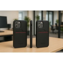 IPHONE 16 Plus Için Kredi Kartlıklı Deri Kılıf