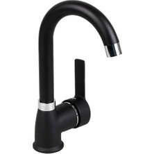 Şahinler Mix Kuğu Kısa Lavabo Bataryası Aç-Kapa Siyah