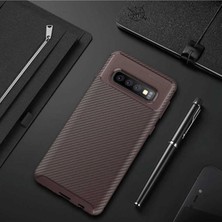 Ermer Samsung Galaxy S10 Uyumlu Karbon Görünümlü Premium Dayanıklı ve Ince Kılıf
