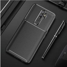 Ermer Oppo A5 2020 Uyumlu Karbon Görünümlü Premium Dayanıklı ve Ince Kılıf