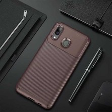 Ermer Samsung Galaxy A30 Uyumlu Karbon Görünümlü Premium Dayanıklı ve Ince Kılıf