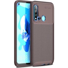 Ermer Huawei P20 Lite 2019 Uyumlu Karbon Görünümlü Premium Dayanıklı ve Ince Kılıf