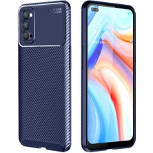 Ermer Oppo Reno 4 Uyumlu Karbon Görünümlü Premium Dayanıklı ve Ince Kılıf