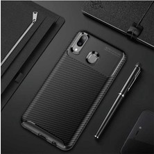 Ermer Samsung Galaxy M20 Uyumlu Karbon Görünümlü Premium Dayanıklı ve Ince Kılıf
