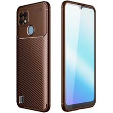 Ermer Realme C21 Uyumlu Karbon Görünümlü Premium Dayanıklı ve Ince Kılıf