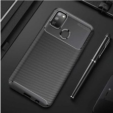 Ermer Samsung Galaxy M21 Uyumlu Karbon Görünümlü Premium Dayanıklı ve Ince Kılıf