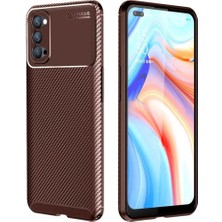 Ermer Oppo Reno 4 Uyumlu Karbon Görünümlü Premium Dayanıklı ve Ince Kılıf