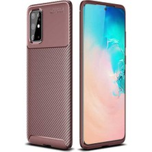 Ermer Samsung Galaxy S20 Plus Uyumlu Karbon Görünümlü Premium Dayanıklı ve Ince Kılıf