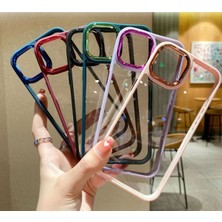  samsung S22 Plus Uyumlu Bordo Kılıf Kamera Çıkıntılı Arkası Şeffaf Hassas Tuşlu