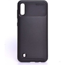 Ermer Samsung Galaxy M10 Uyumlu Karbon Görünümlü Premium Dayanıklı ve Ince Kılıf