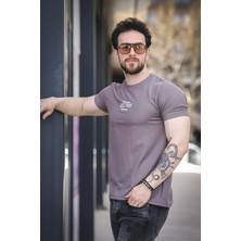 Slow Lives Waffle Kumaş Bisiklet Yaka Baskılı Erkek Tshirt