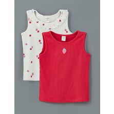 Lcw Kids  Bisiklet Yaka Baskılı Kız Çocuk Atlet 2'li